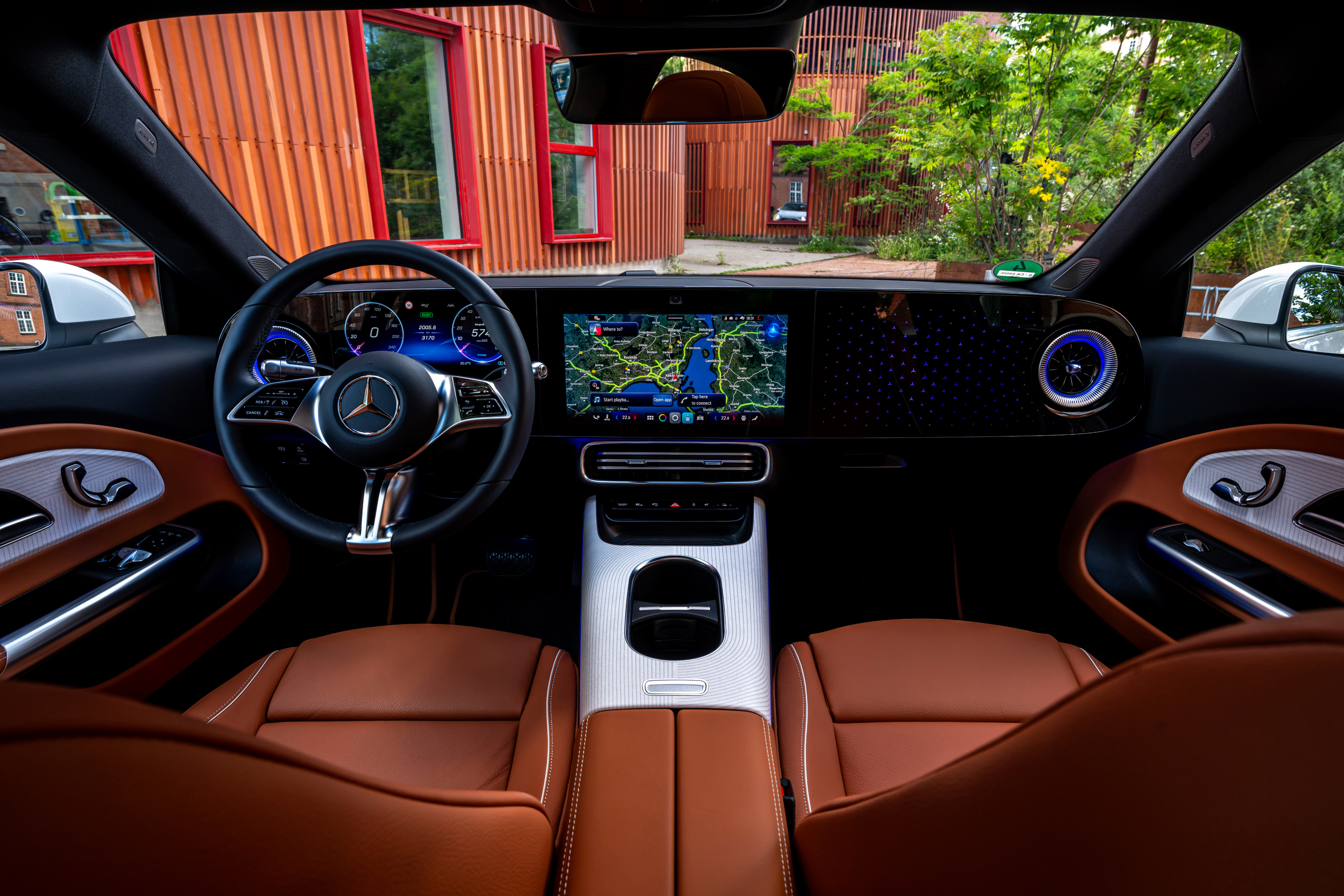 The full MBUX superscreen in the CLA adds another display in front of the passenger