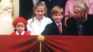 Leonora Romsey Lady Rose Windsor, Prince Harry And Lady Davina Windsor On The Balcony At Buckingham Palace