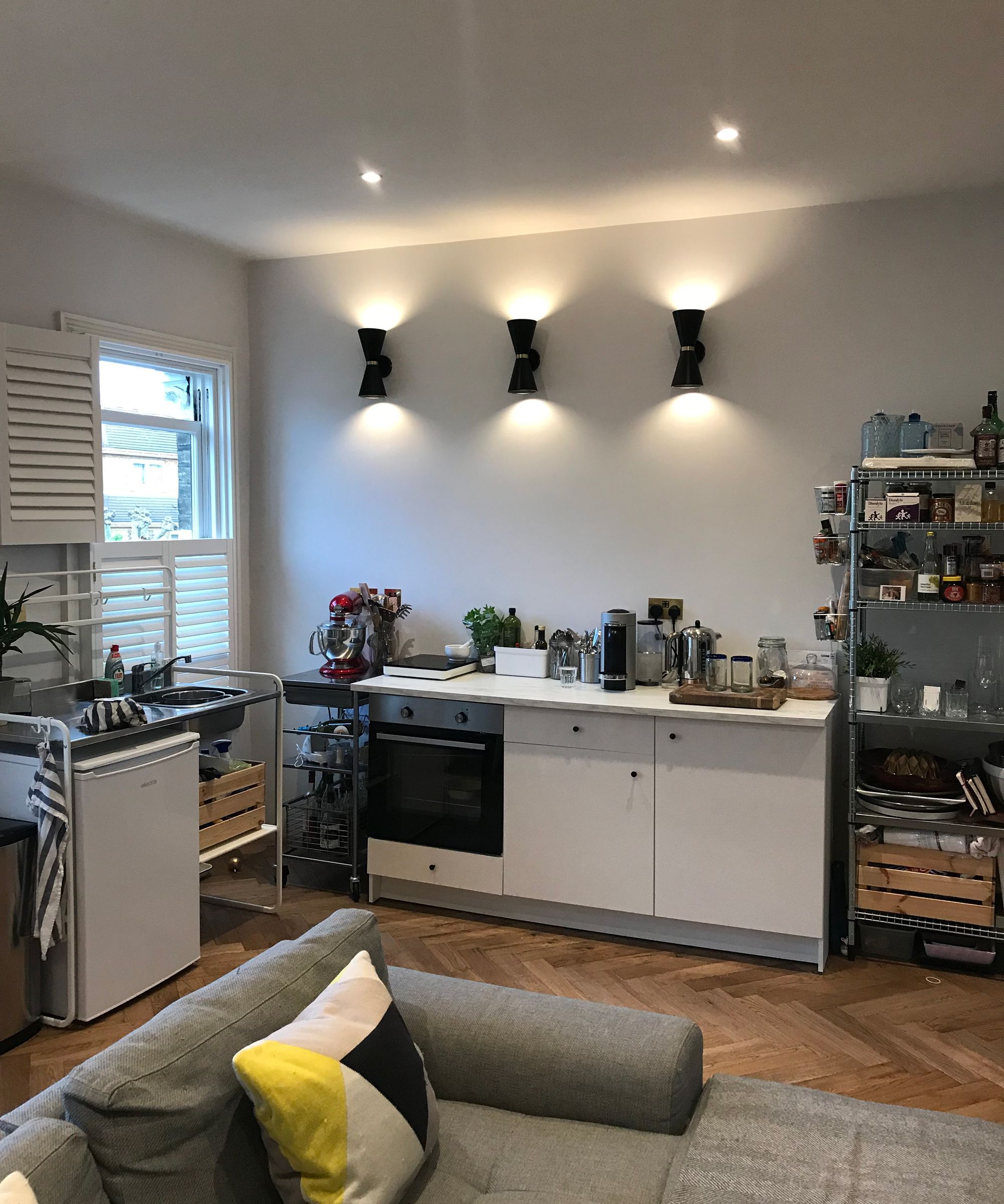 small green kitchen makeover by deVOL