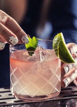 Cocktail with garnish