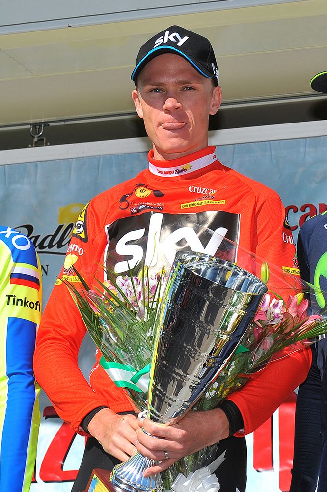 Chris Froome (Team Sky) on the podium