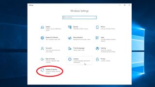 Windows 10 settings screen