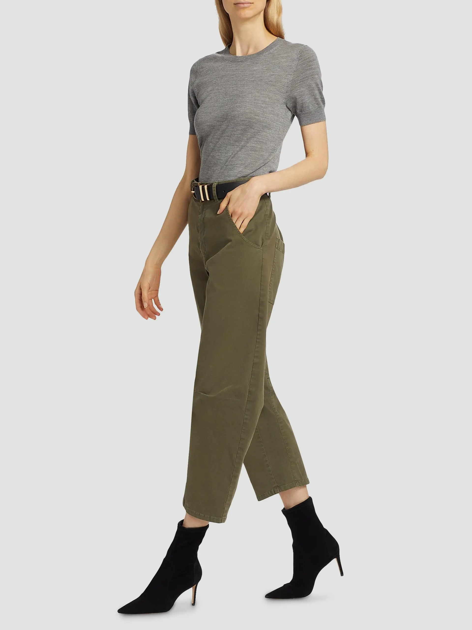 Emerson Stretch-Cotton Wide-Leg Crop Pants