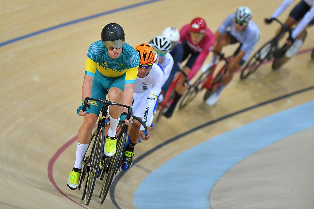 Glenn O'Shea (Australia) leading during the elimination race
