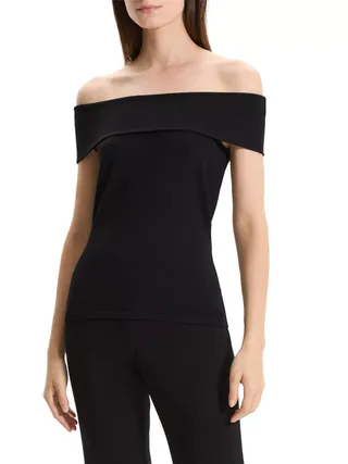 Compact Crepe Off-The-Shoulder Top