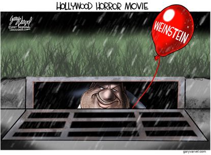 Editorial cartoon U.S. Hollywood horror movie Weinstein It