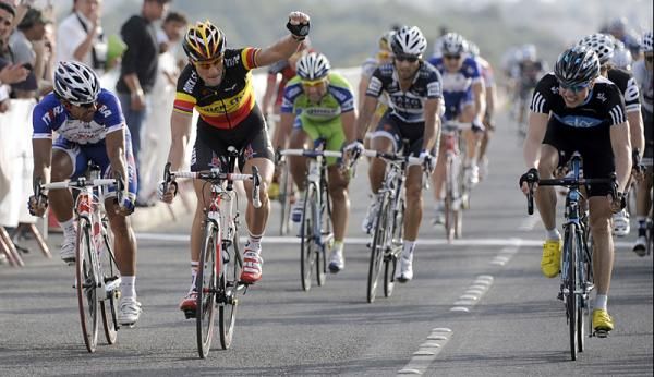 Tom Boonen (Quick Step) celebrates his win.