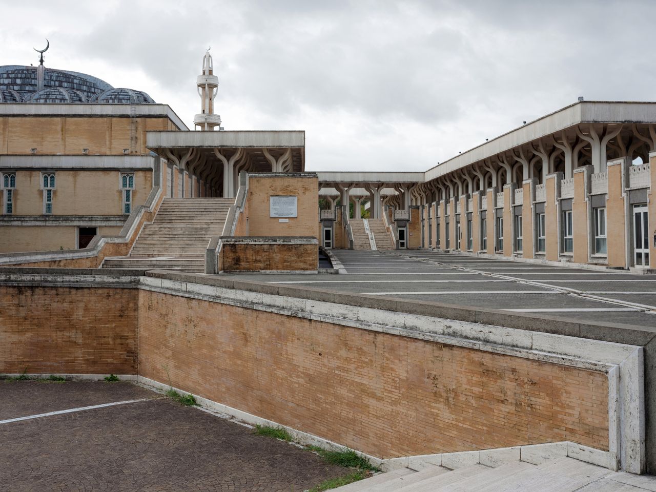 Exterior of brick building by Paolo Portoghesi 