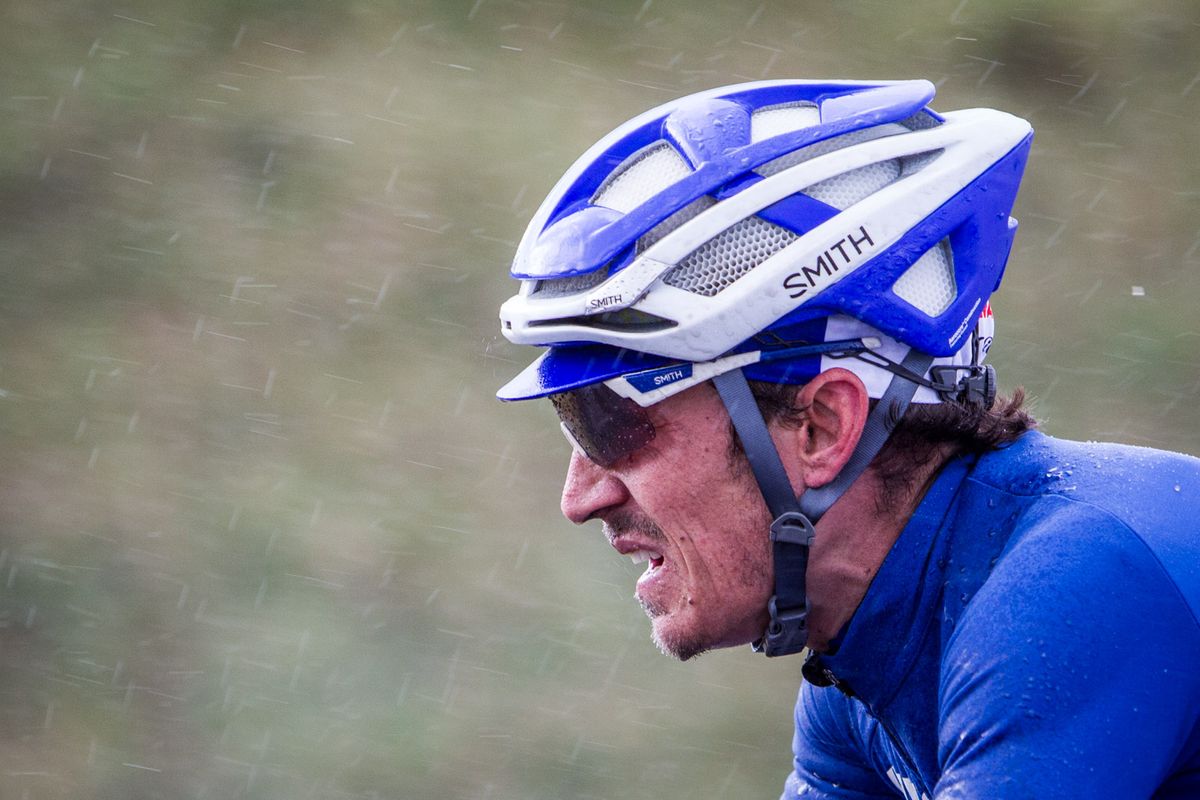 Matthew Busche (UnitedHealthcare) during today's cold and wet stage