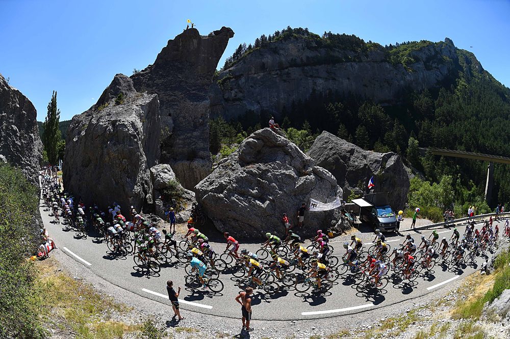 The rocky terrain during stage 16 at the Tour de France
