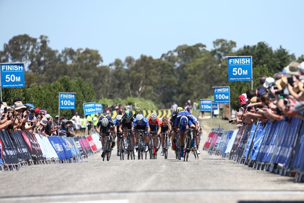 The sprint for stage 3 victory