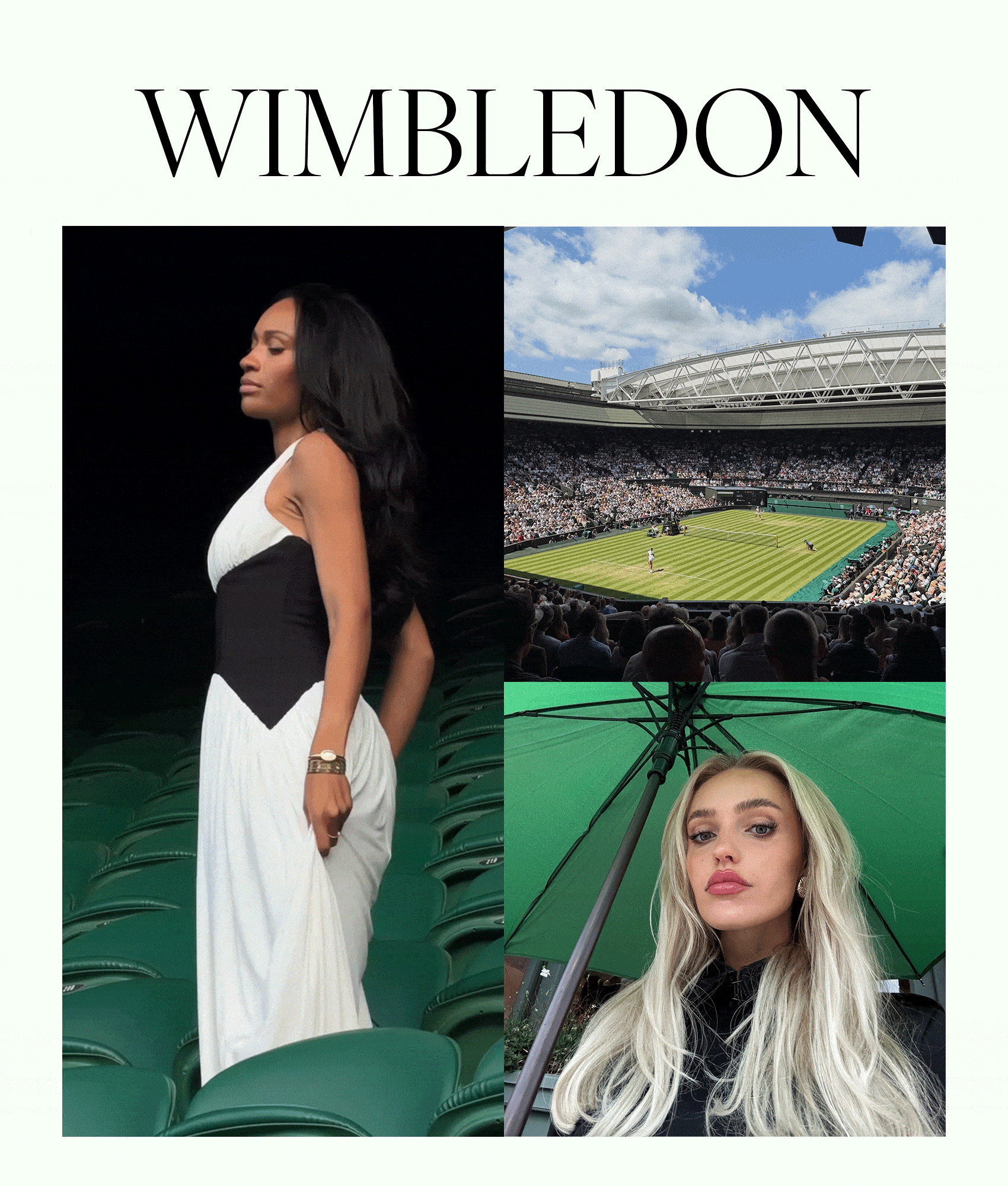 What to wear to Wimbledon: Ayan Broomfield and Morgan Riddle attending the event.