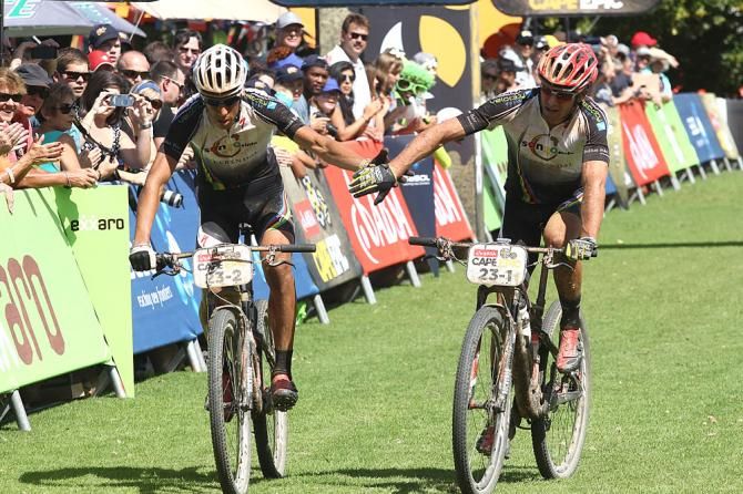 Paolo Cesar Montoya and Ben Bostrom of Meerendal Songo Specialized 2 finish in 4th place during stage 5