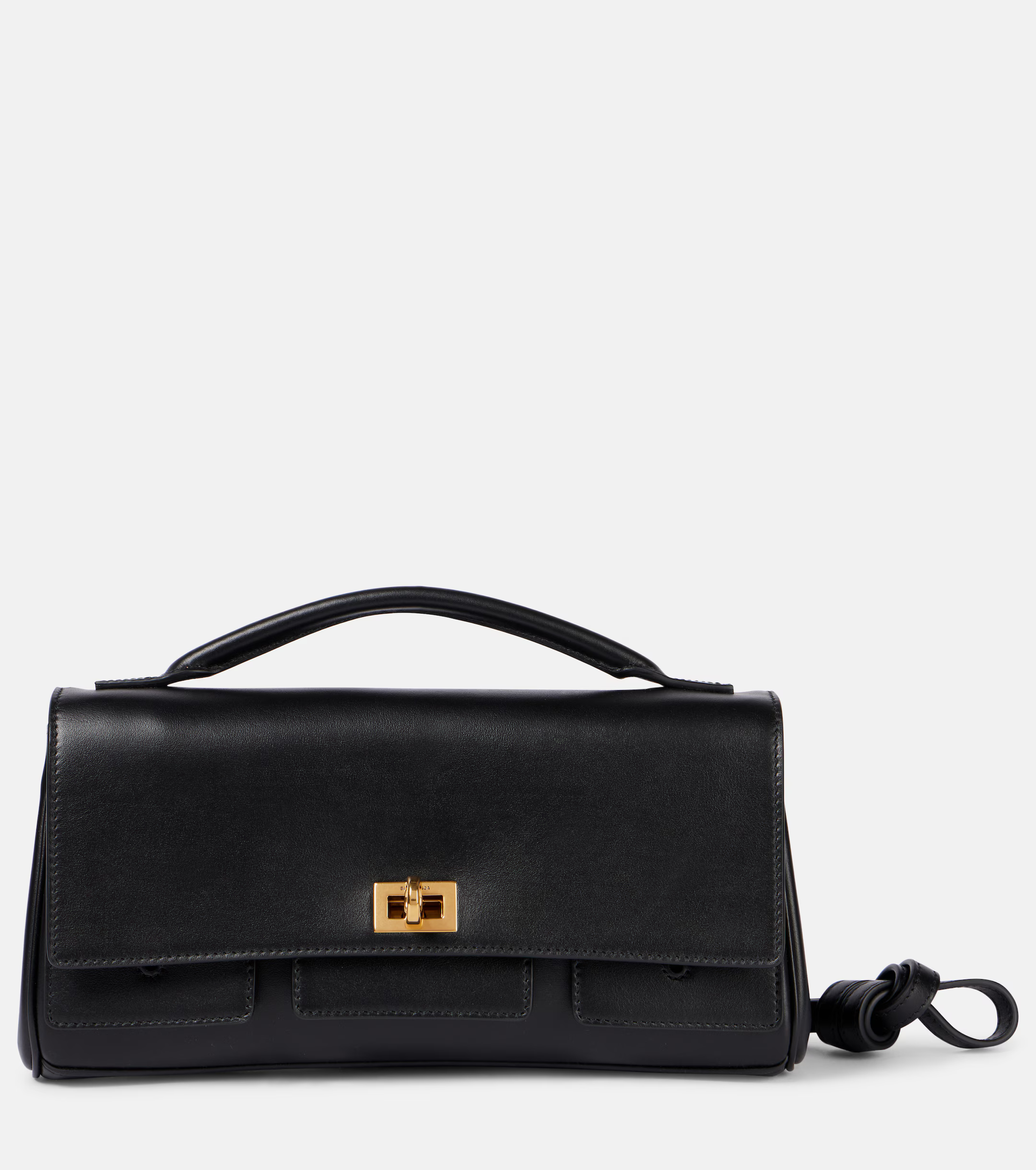A black Balenciaga bag. 