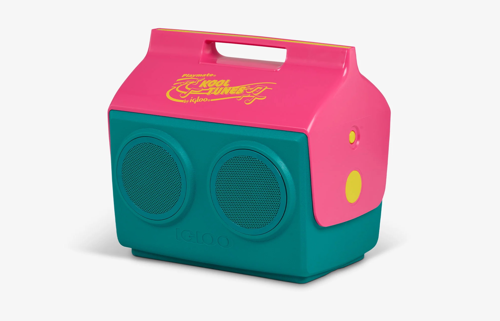 Pink and green Igloo KoolTunes cooler