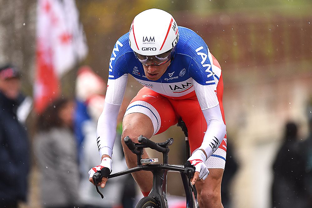 IAM Cycling's Jerome Coppel during the Tour de Romandie prologue