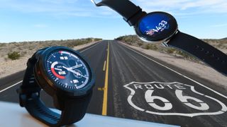Two smartwatches on Route 66