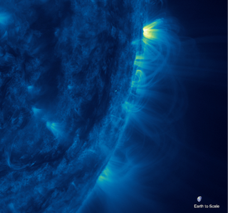 This image of the sun in ultraviolet light shows coronal loops don't balloon out with altitude.