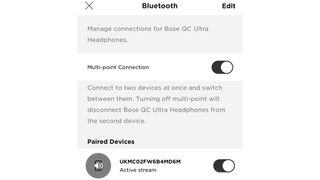 Bluetooth setting on Bose QC Ultra Headphones