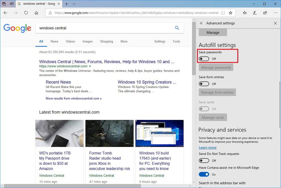 How to manage Microsoft Edge autofill settings | Windows Central