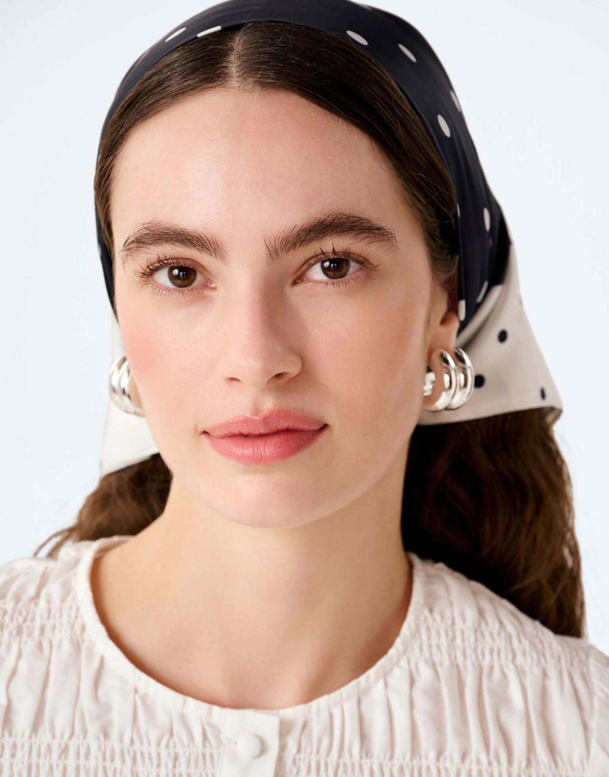 Omnes Tahiti Headscarf in Black Polka Dot in Black