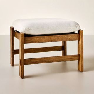 Wood Frame Ottoman with Attached Cushion