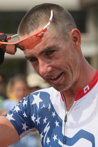 Todd Wells decompressing after his fourth place finish.