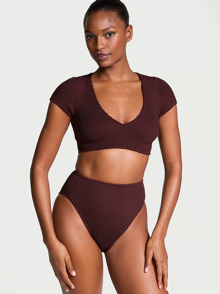 Victoria's Secret Swim, Crinkle High-Waist Full-Coverage Bikini Bottom