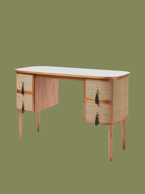 Kinship Rattan Teal Blue Dressing Table