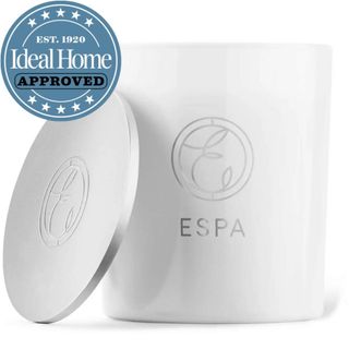 ESPA Restorative Candle. Ideal Home Approved Logo.