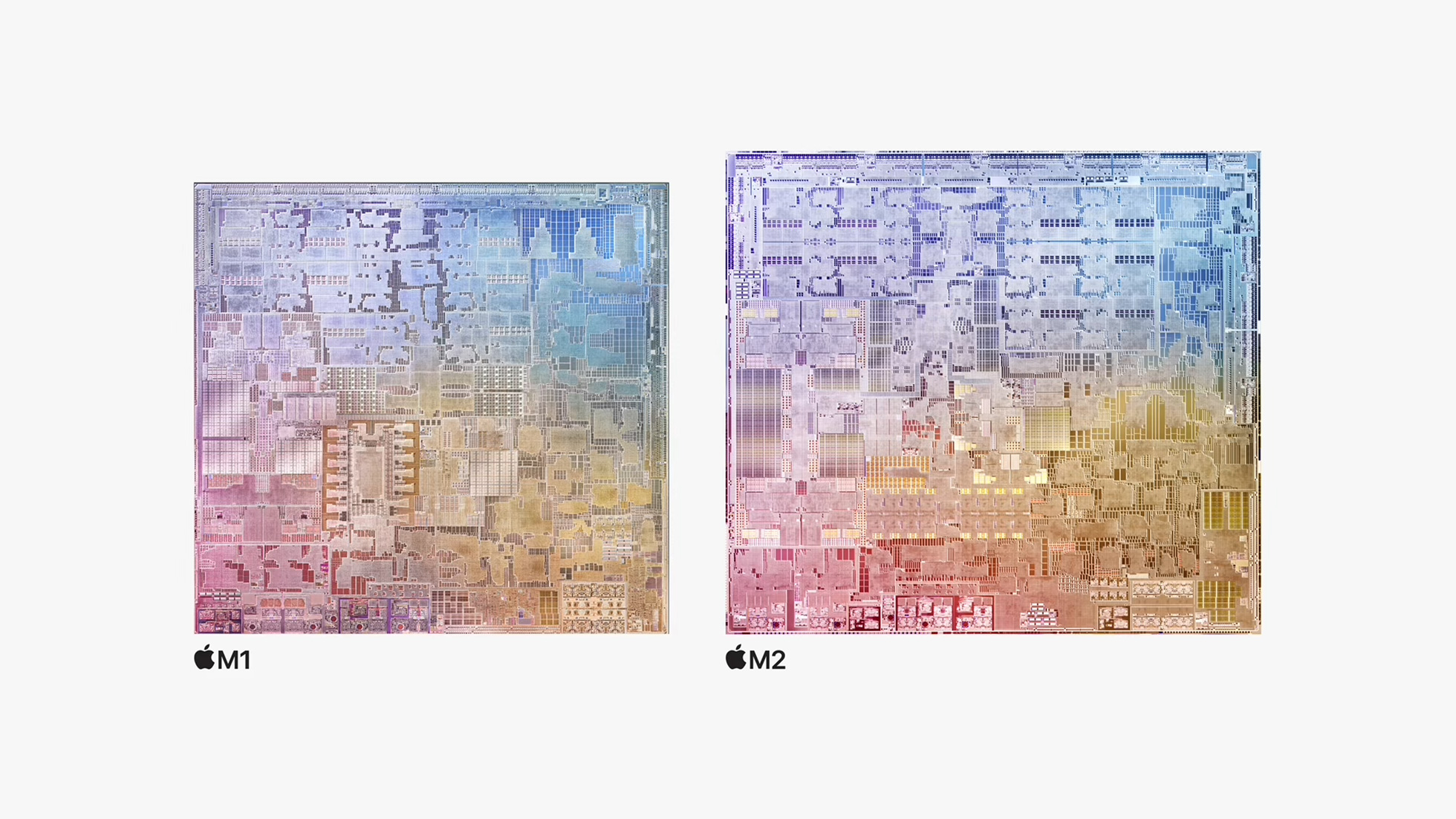 Apple M2 chip compared to M1.