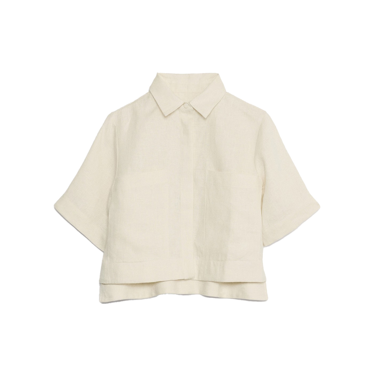 Boxy Linen Cropped Shirt
