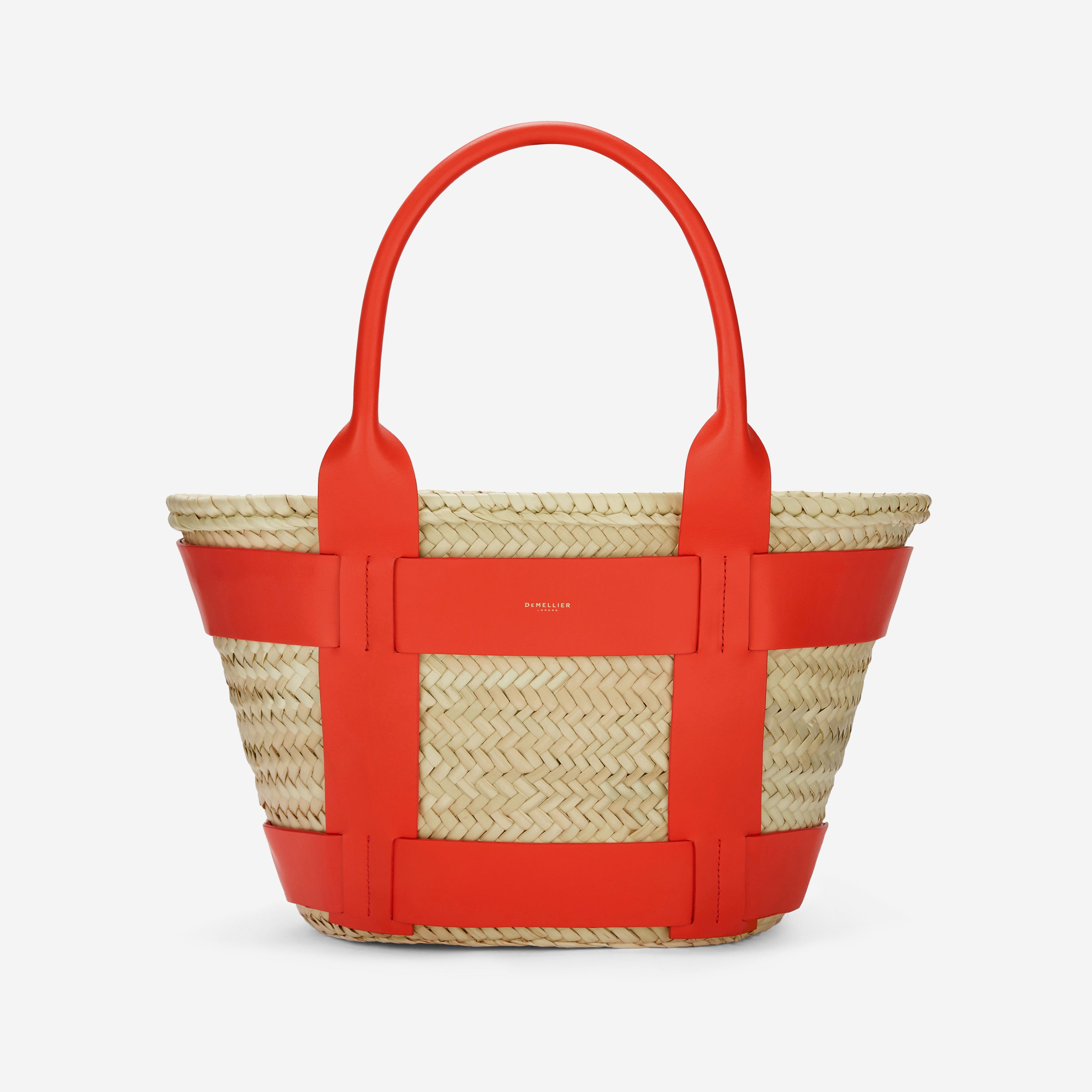 The Santorini | Natural Basket Poppy Red Smooth | Demellier