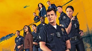 The Rookie key art featuring the cast posing against a yellow background.