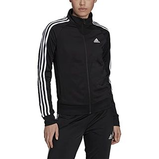 Adidas Women's Essentials Warm-Up Slim 3-Stripes Track Top, Black, Large