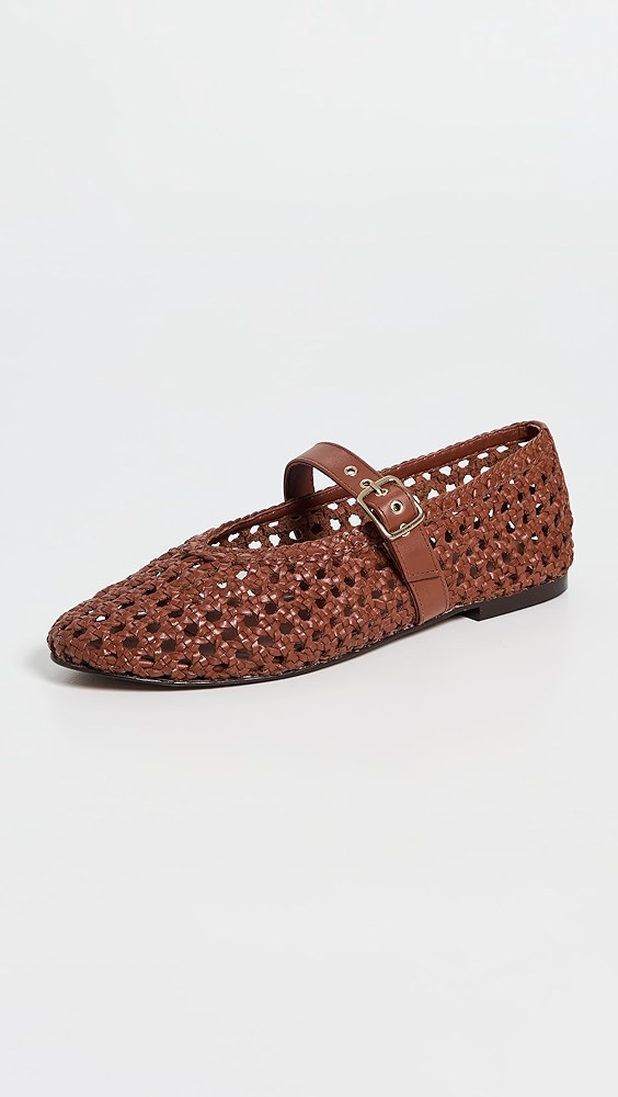 Madewell the Remy Mary Jane Flats in Woven Leather