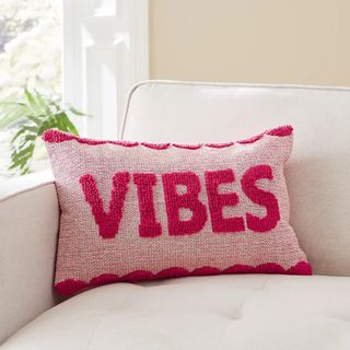 Dunelm Vibes Bright Slogan Cushion