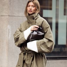 Woman in trench coat