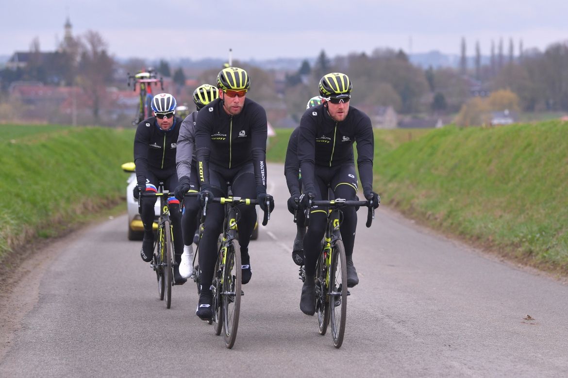 Mitchelton-Scott pre-ride the Paris-Roubaix route
