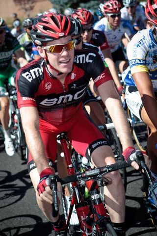 Brent Bookwalter (BMC) all smiles at the start of the stage.