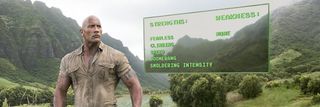 Jumanji: Welcome To The Jungle Dwayne Johnson smolders bravely at the camera