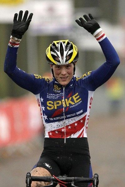 Katie Compton, 29, captures the first win of her European campaign in Gavere, Belgium, last weekend