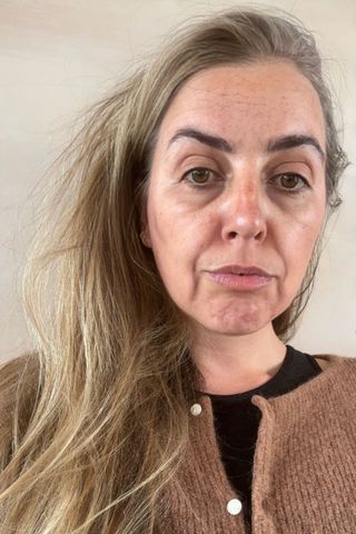 Shannon Lawlor with wrinkles and sagging after applying the TIkTok age filter