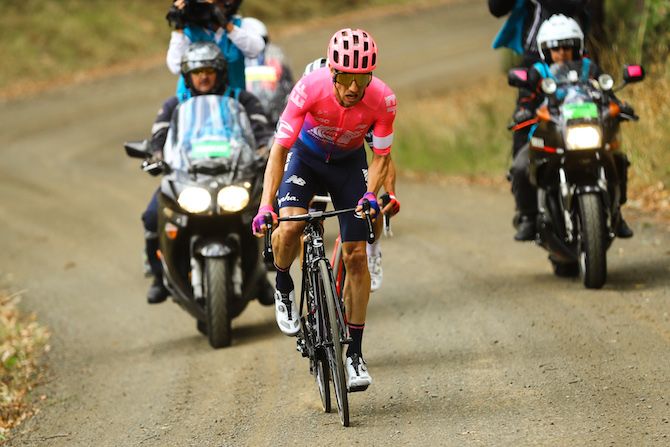 Michael Woods (EF Education First) makes it look easy on the gravel climb on stage 2 of the 2019 Jayco Herald Sun Tour