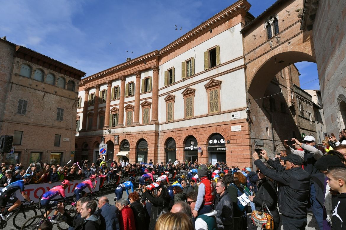 The riders await the start of stage 4 of Tirreno-Adriatico