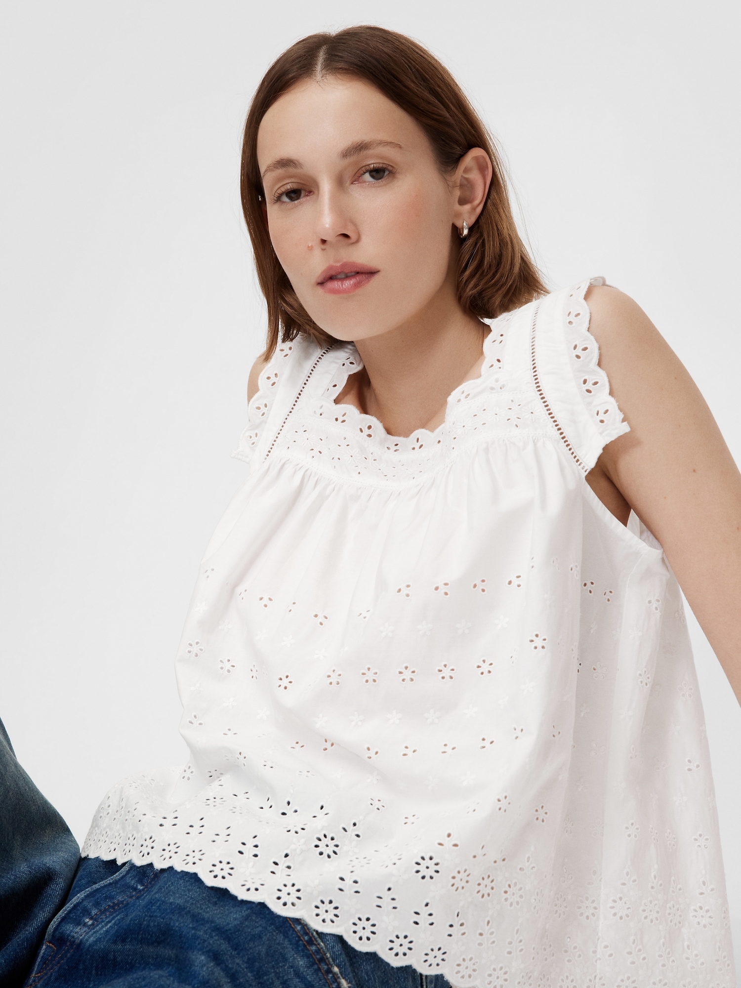 Gap × DÔen Eyelet Top