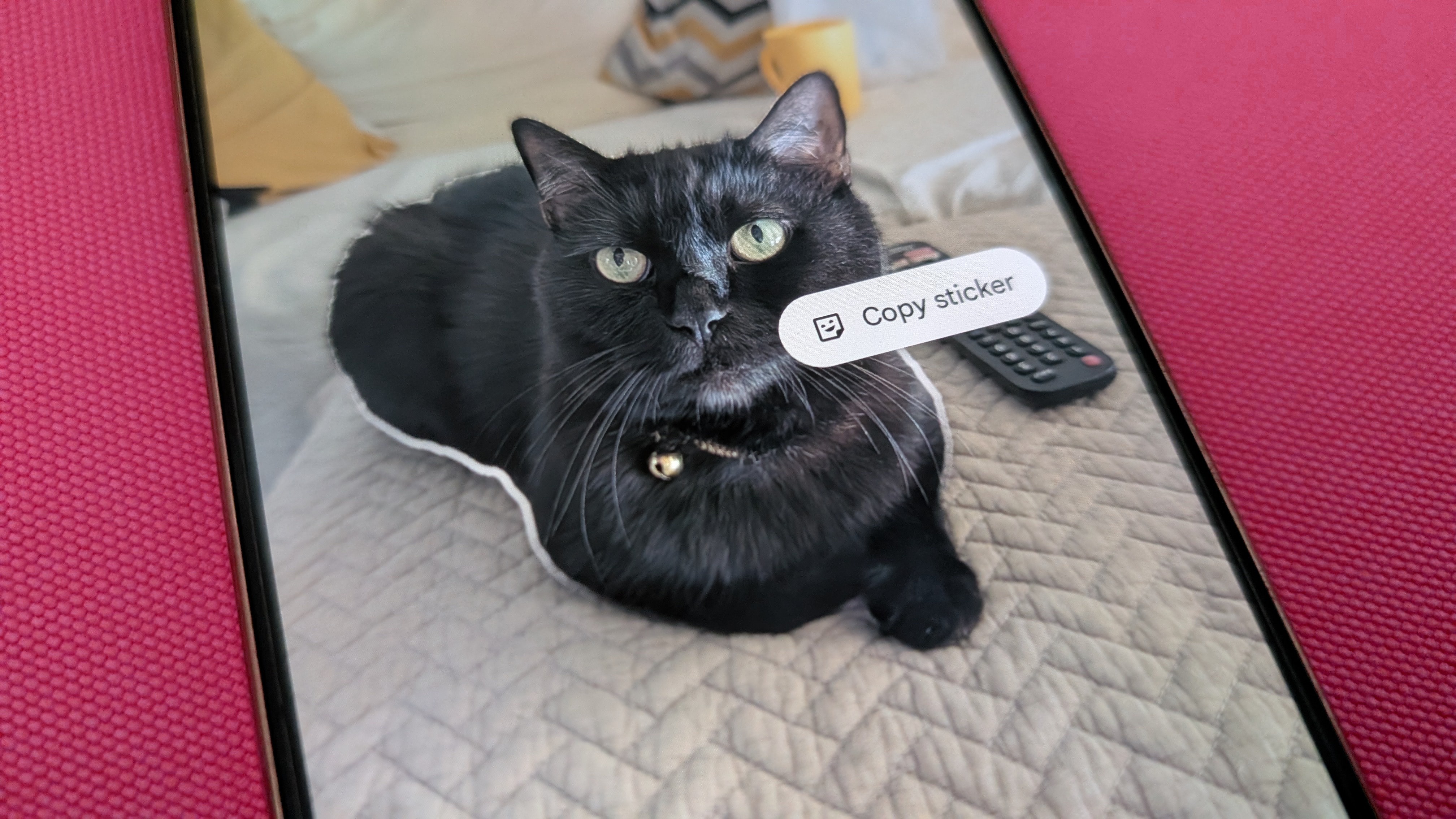 Custom stickers created on Google Photos on a Pixel 10 Pro