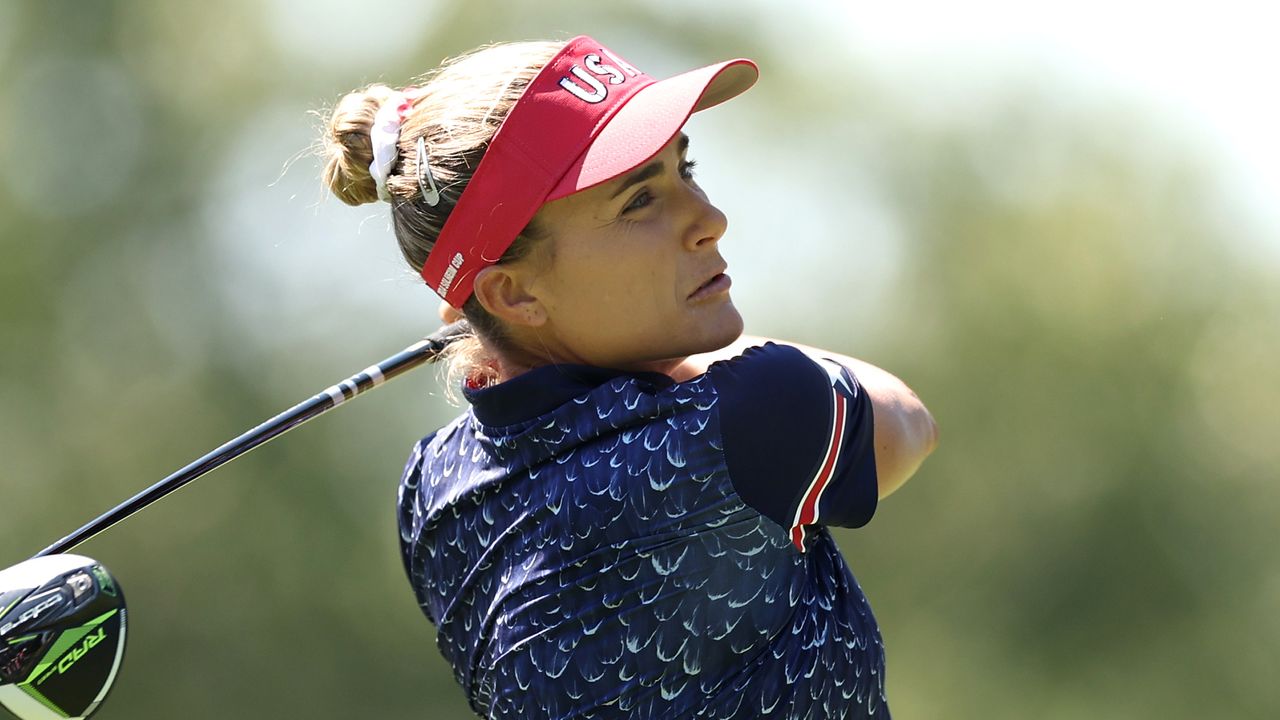 Lexi Thompson during a practice round before the Solheim Cup