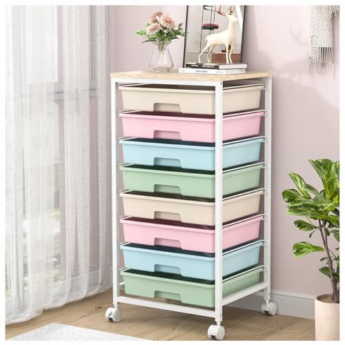 8 Drawers Rolling Storage Trolley