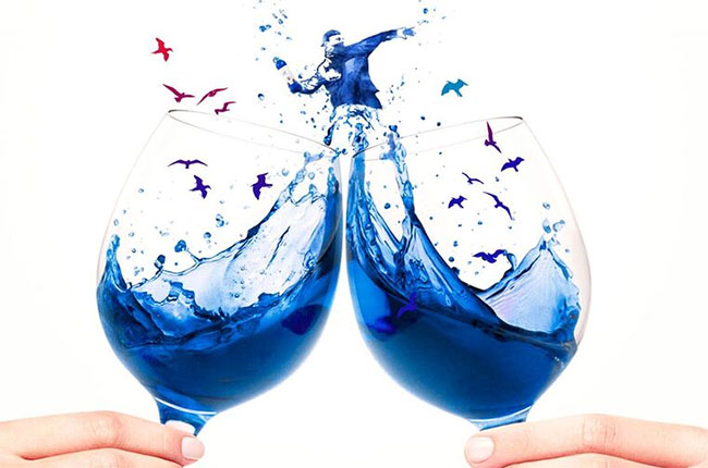 Gik blue, blue wine